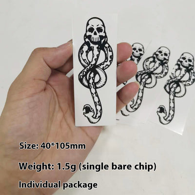 Red lightning bolt temporary tattoo sticker, featuring two jagged red lightning designs on a white background. - Image 10