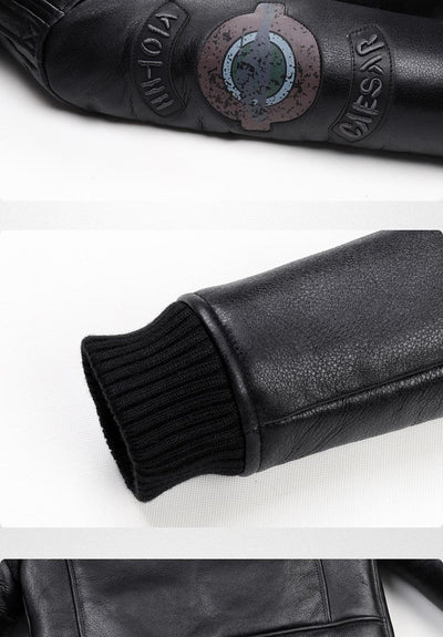 Chaqueta de Cuero Estilo Aviador para Hombre - Image 8