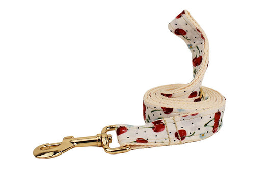 Collar para Mascotas con Estampado de Cerezas, Correa de Tracción y Hebilla Dorada Desprendible - Image 17
