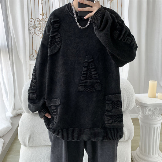 Suéter Cardigan Hombre Talla Grande Algodón Tejido Suelto - Image 9
