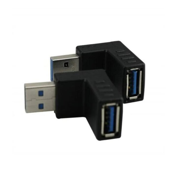 Adaptador USB 3.0 Macho a Hembra en Ángulo de 90° (Izquierda y Derecha)