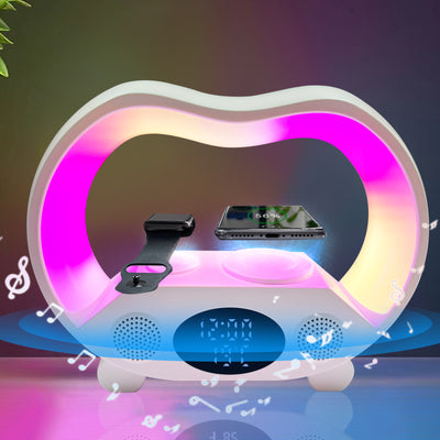 Lámpara LED Inteligente 6 en 1 con Control Remoto Bluetooth, Cargador Inalámbrico y Altavoz - Image 7