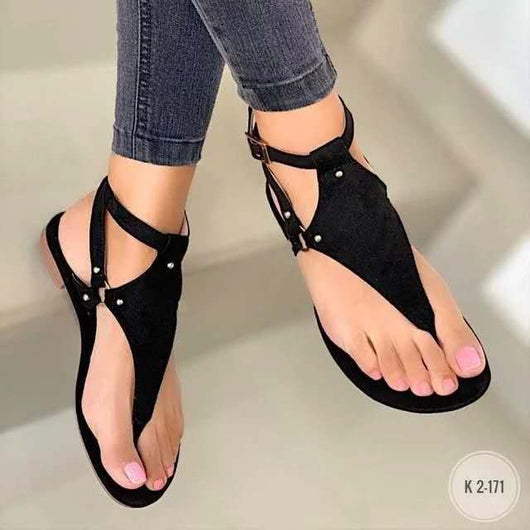 Sandalias Planas Casuales Talla Grande con Hebilla de Playa - Image 14