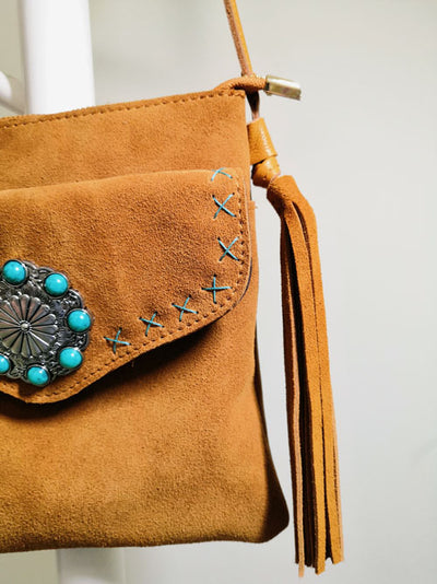 Bolso Bandolera Vintage con Fleece y Flecos Florales - Image 20