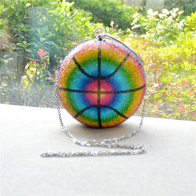 Bolso de Fiesta con Diseño de Baloncesto y Cristales Brillantes - Image 5