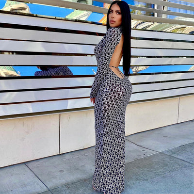 Vestido de Malla Transparente con Estampa y Espalda Abierta - Image 7