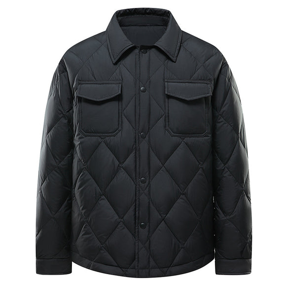 Chaqueta Corta Acolchada con Solapa para Hombre