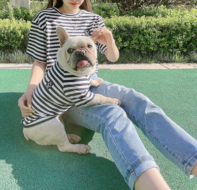 Playera Modal a Rayas para Padres e Hijos con Mascotas - Image 2