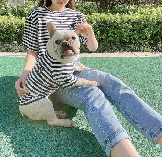 Playera Modal a Rayas para Padres e Hijos con Mascotas - Image 2