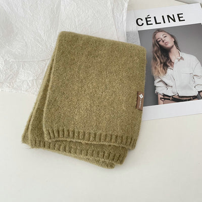 Bufanda Cálida de Moda Básica para Mujer - Colores Sólidos - Image 13