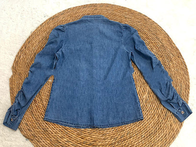 Camisa de Mezclilla Delgada para Commuter - Manga Larga Versátil - Image 13