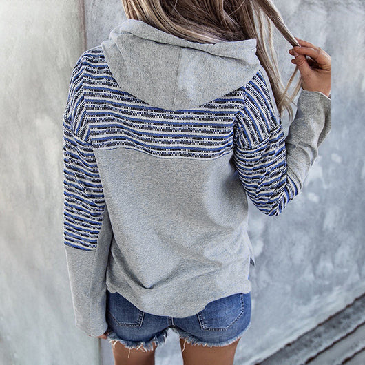Sudadera con Capucha Mujer a Rayas - Estilo Casual Versátil - Image 13