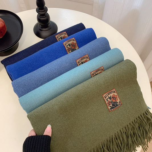 Bufanda Cálida de Color Liso para Mujer