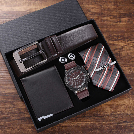 Set Completo de Accesorios Elegantes: Reloj, Cinturón, Cartera, Corbata y Gemelos - Image 2