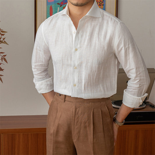 Camisa Larga de Lino Transpirable - Diseño Elegante y Fresco