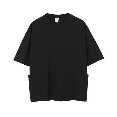 Camiseta Casual Americana de Manga Corta con Bolsillo y Orilla Deshilachada para Hombre - Image 5