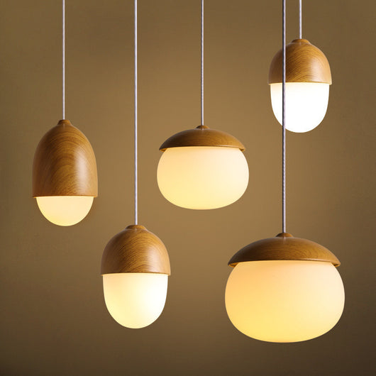 Lámpara de Techo Minimalista con Diseño en Madera Natural