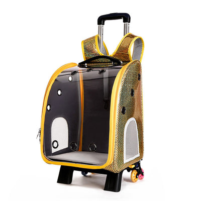 Mochila Transportadora Transparente Plegable para Perros Pequeños con Bolsillo Pañales - Image 5