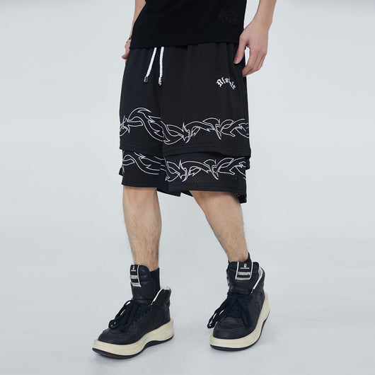 Shorts Hip Hop de Dos Piezas Desmontables para Hombre - Image 13