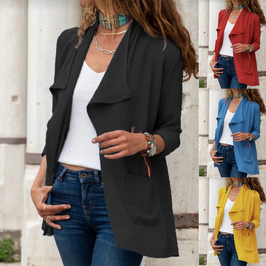 Chaqueta Cardigan Ligera de Manga Larga - Básico Versátil para Todos los Días