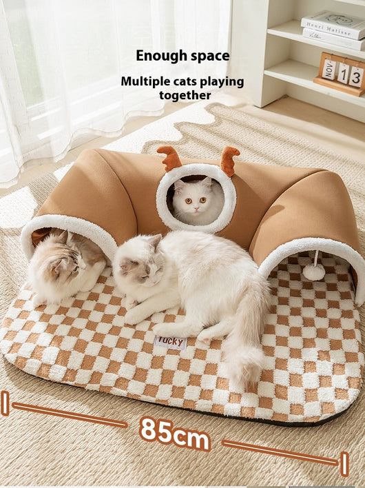 Túnel Escondite y Cama 2 en 1 para Gatos - Image 20