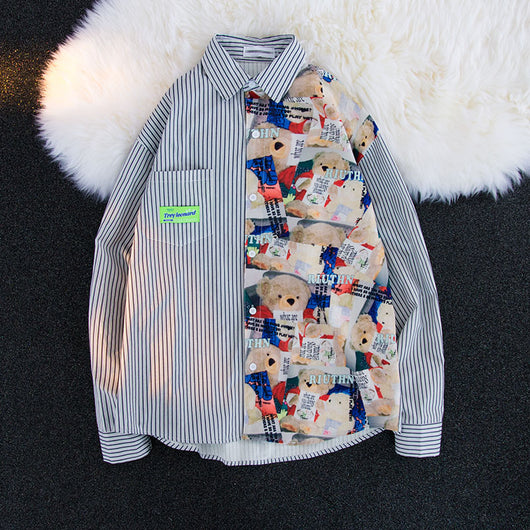 Playera Estampado Oso a Rayas para Hombre y Mujer - Image 4