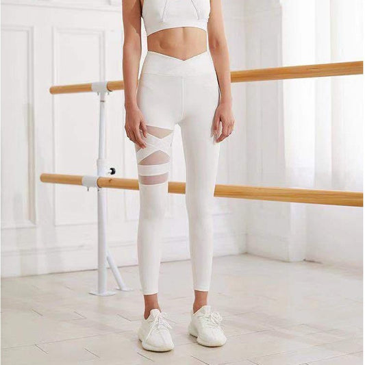 Pantalones de Yoga con Levantamiento de Caderas y Abdomen - Malla Cosida
