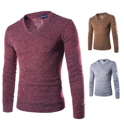 Suéter V-Neck de Felpa de Conejo para Hombre - Diseño Liso Tendencia - Image 6