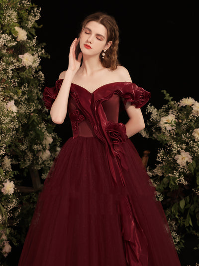 Vestido de Gala Grace Rojo Hombros Descubiertos - Image 3
