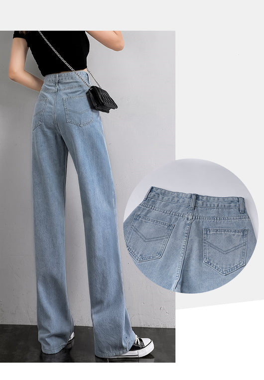Pantalones Vaqueros Anchos Mujer Sección Fina Verano - Image 4