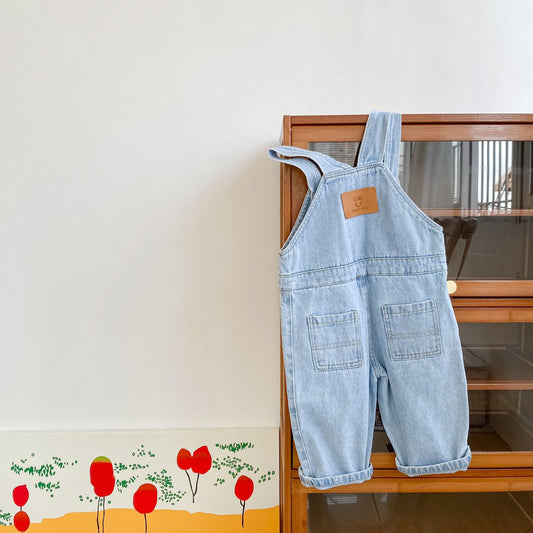 Overol Infantil Estilo Occidental Denim Suelto