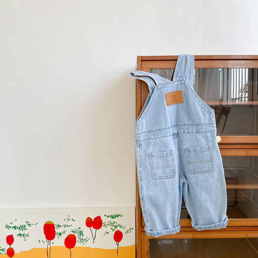 Overol Infantil Estilo Occidental Denim Suelto