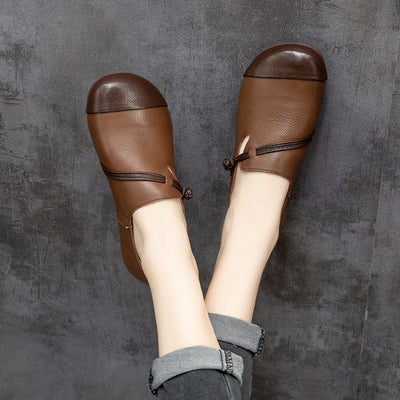 Zapatos Casuales Retro para Mujer con Suela de Tendón Bovino y Costuras Decorativas - Image 12