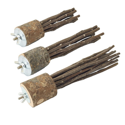 Medium natural applewood log molar rod toy with multiple branches and a metal wing nut for small pets. - Image 5