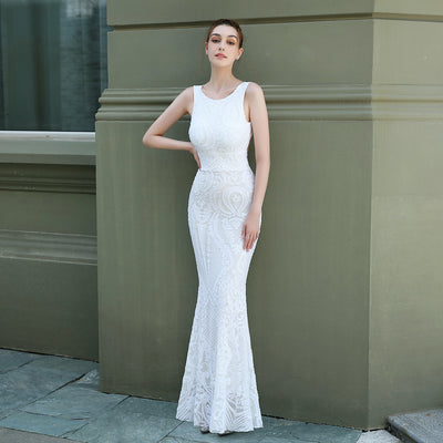 Vestido Largo de Lentejuelas con Cola Sirena para Eventos y Gala - Image 12
