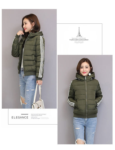 Chaqueta de Algodón Corta con Capucha - Abrigo Slim Fit para Invierno - Image 36