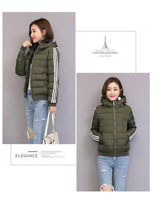 Chaqueta de Algodón Corta con Capucha - Abrigo Slim Fit para Invierno - Image 36