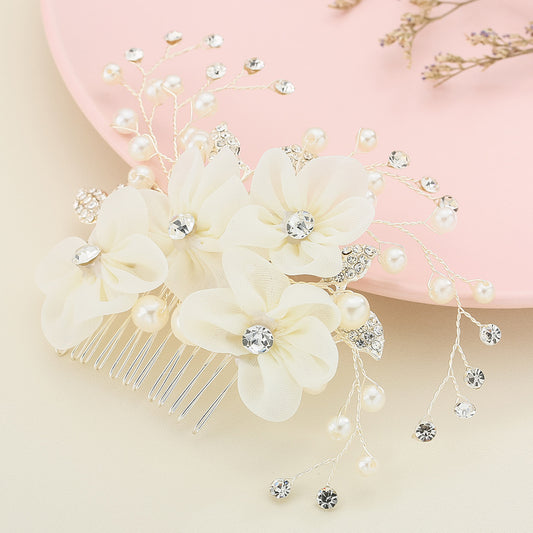 Tiara Nupcial con Perlas y Cristales Brillantes para el Cabello - Image 2