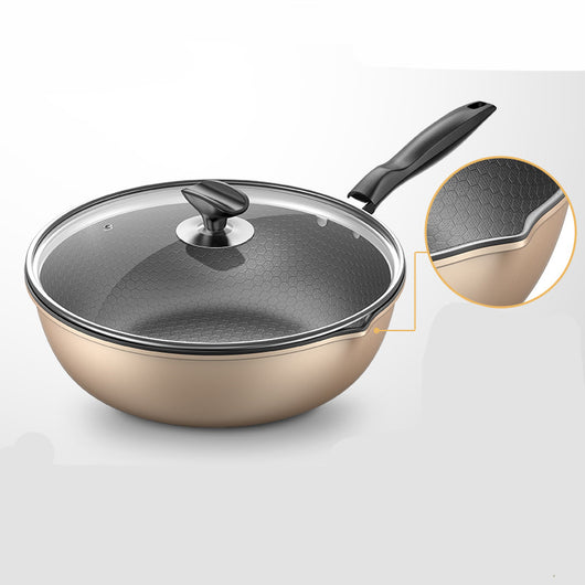 Wok de Panal con Fondo Plano - Compatible con Inducción y Gas - Image 2