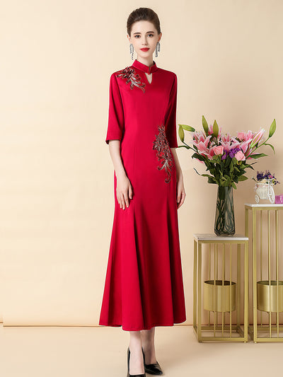 Vestido Cheongsam Elegante Efecto Adelgazante para Mujer - Image 4