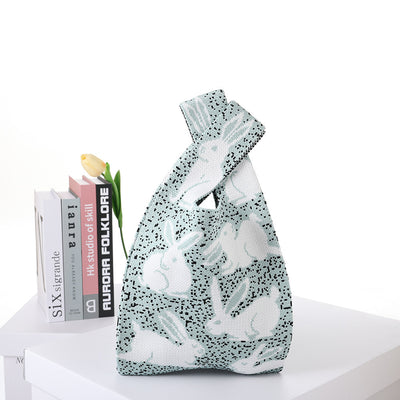 Bolsa de Compras Tejida a Cuadros con Rayas en Contraste - Image 62