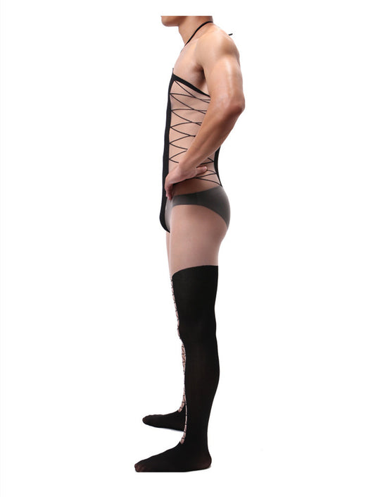 Medias Jacquard Transparentes con Tirante Único Efecto Seda - Image 9