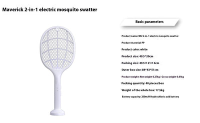 Raqueta Eléctrica 2 en 1 Mata Mosquitos USB - Image 7