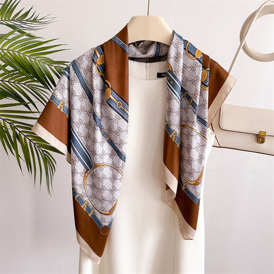 Chal Hijab Protector Solar con Bloques de Color Floral - Image 42