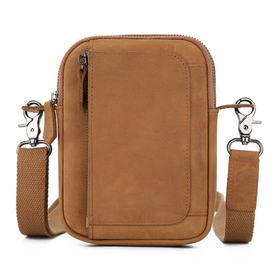 Bolsa Crossbody de Cuero para Teléfono y Accesorios - Diseño Asimétrico para Hombre - Image 7