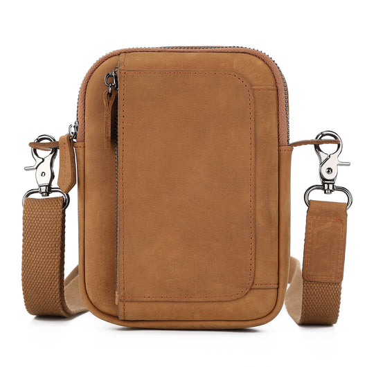 Bolsa Crossbody de Cuero para Teléfono y Accesorios - Diseño Asimétrico para Hombre - Image 7