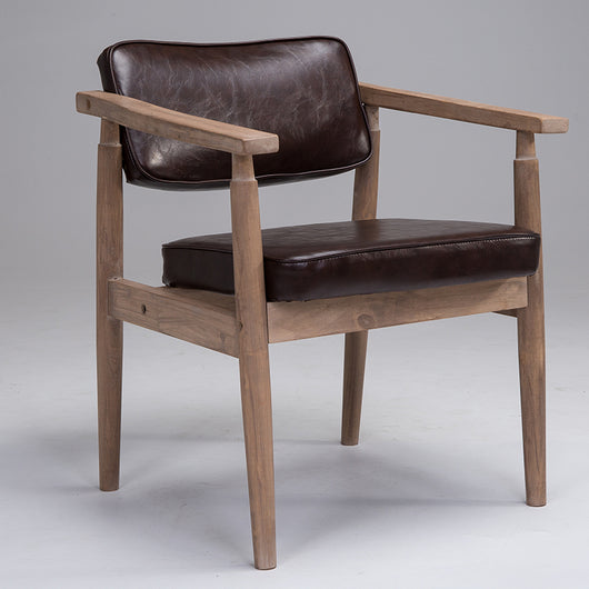 Silla Retro de Madera Maciza con Respaldo y Reposabrazos para Café - Image 10