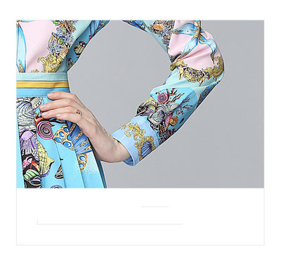 Conjunto Elegante para Mujer: Blusa Estampada y Falda Plisada - Image 10