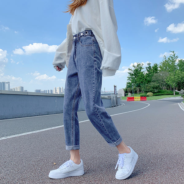 Jeans Harlan Negros Cintura Alta Slim para Mujer - Primavera Verano