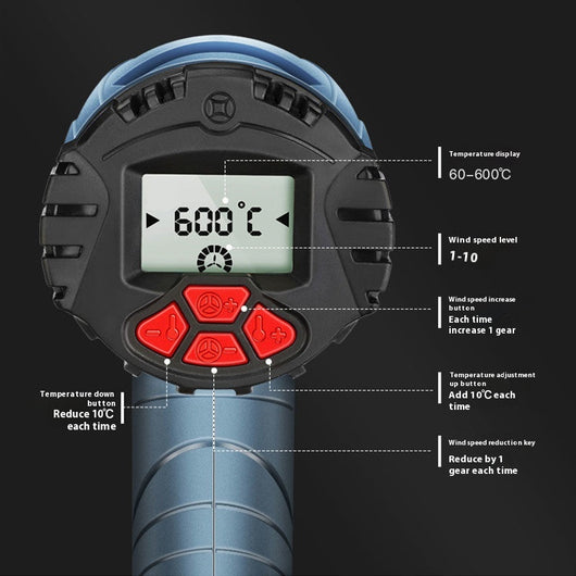 Pistola de Aire Caliente con Control Digital de Temperatura para Películas y Detalles - Image 3
